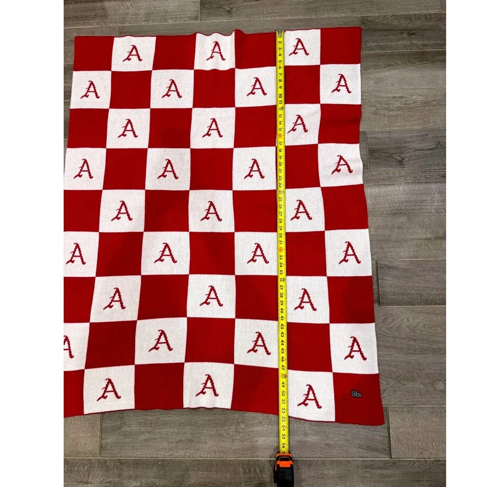 Hype & Vice Alabama Crimson Tide Blanket Red Checkerboard Knit Gameday Throw
